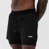 IKON HYBRID SHORTS - JET BLACK